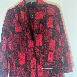 Ali Miles Abstract Red Plaid Tunic Top Size 1XL